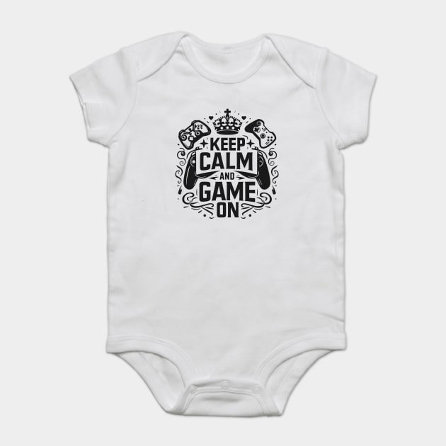 Keep Calm and Game On Baby Bodysuit by Frank Ring